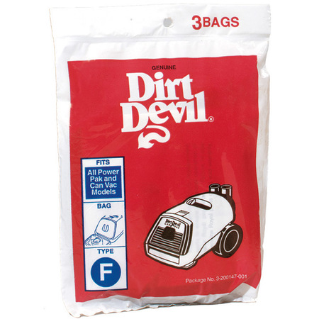 DIRT DEVIL Vac Bag Ryl Type F Pk3 3200147001